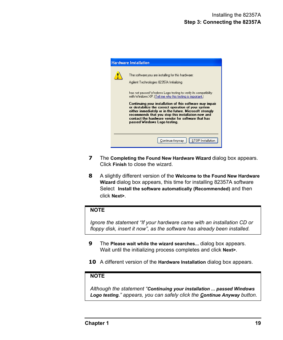 Agilent Technologies USB/GPIB Interface Converter 82357A User Manual | Page 19 / 70