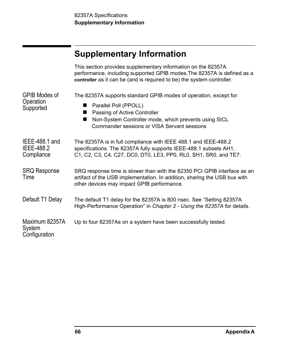 Supplementary information | Agilent Technologies USB/GPIB Interface Converter 82357A User Manual | Page 66 / 70