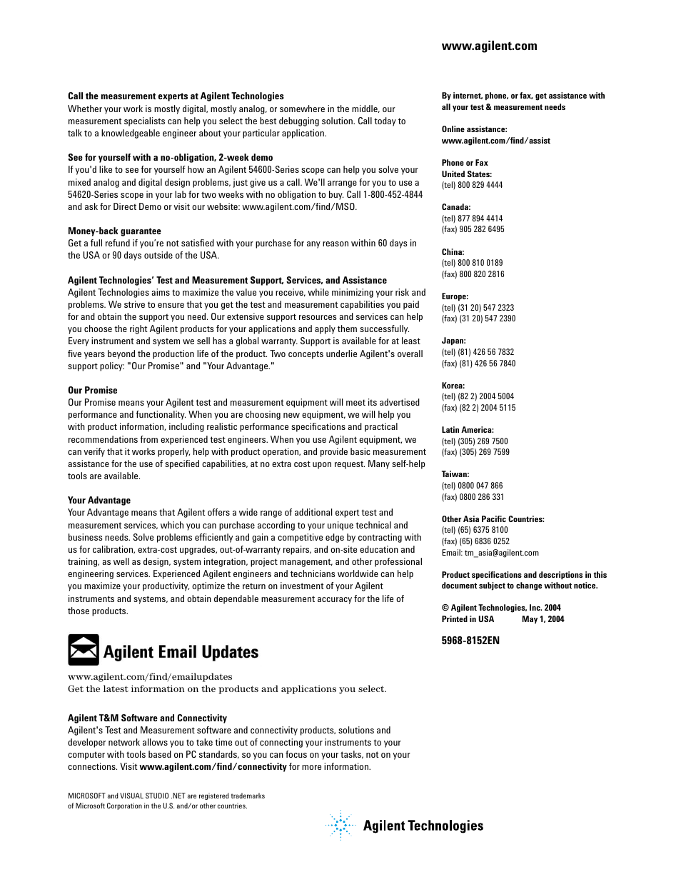 Agilent Technologies 54600-Series User Manual | Page 24 / 24