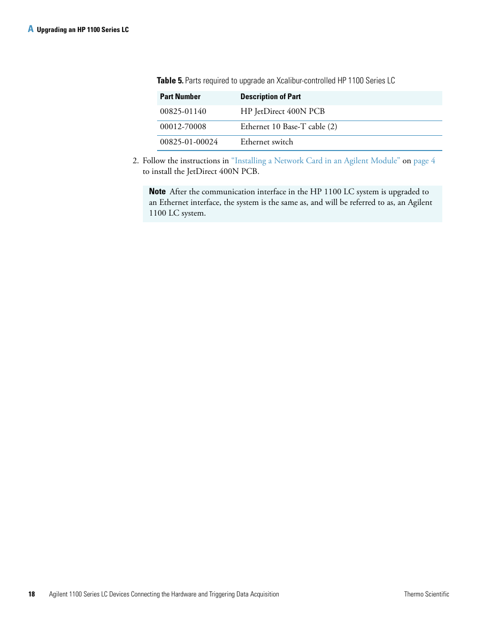 Table 5, D in | Agilent Technologies 1100 Series User Manual | Page 26 / 28