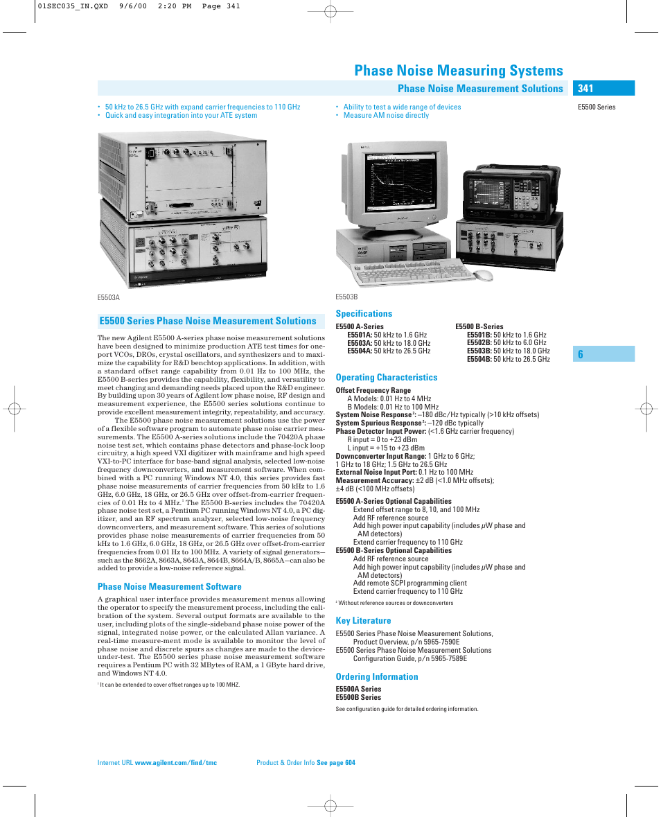 Agilent Technologies E5500 Series User Manual | 1 page