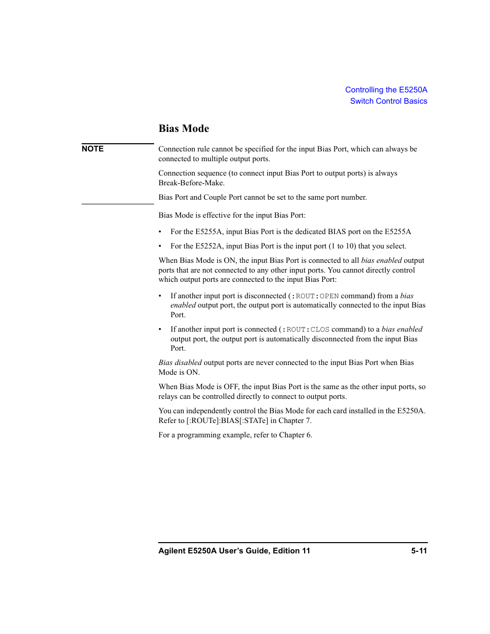 Bias mode, Bias mode -11 | Agilent Technologies Agilent E5250A User Manual | Page 105 / 326