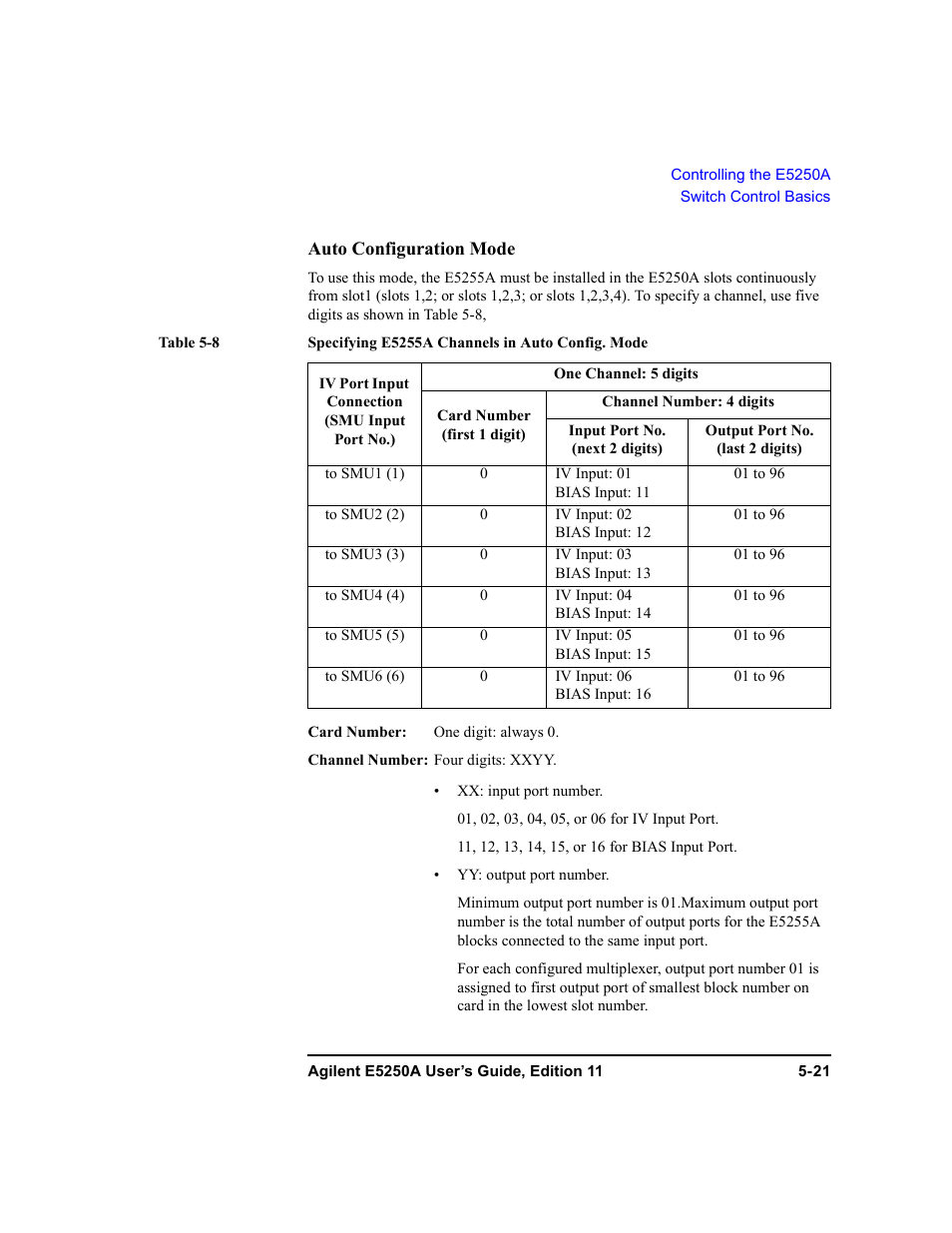 Agilent Technologies Agilent E5250A User Manual | Page 115 / 326