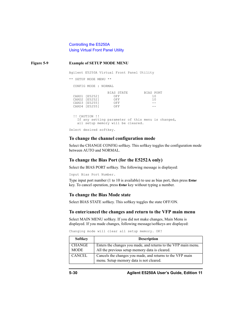 Agilent Technologies Agilent E5250A User Manual | Page 124 / 326