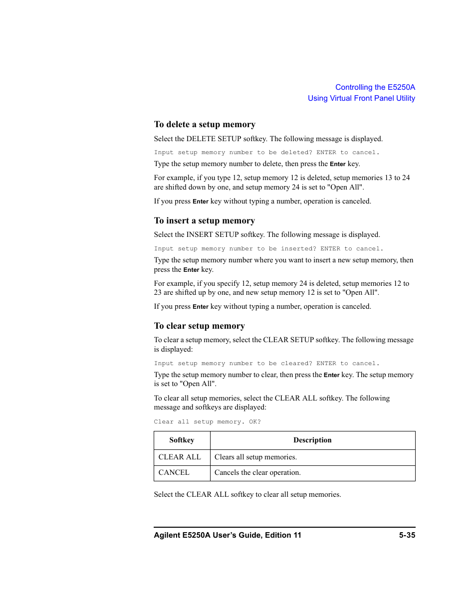 Agilent Technologies Agilent E5250A User Manual | Page 129 / 326