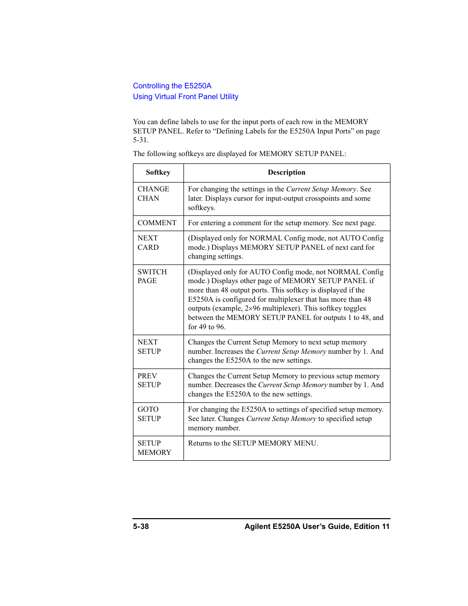 Agilent Technologies Agilent E5250A User Manual | Page 132 / 326
