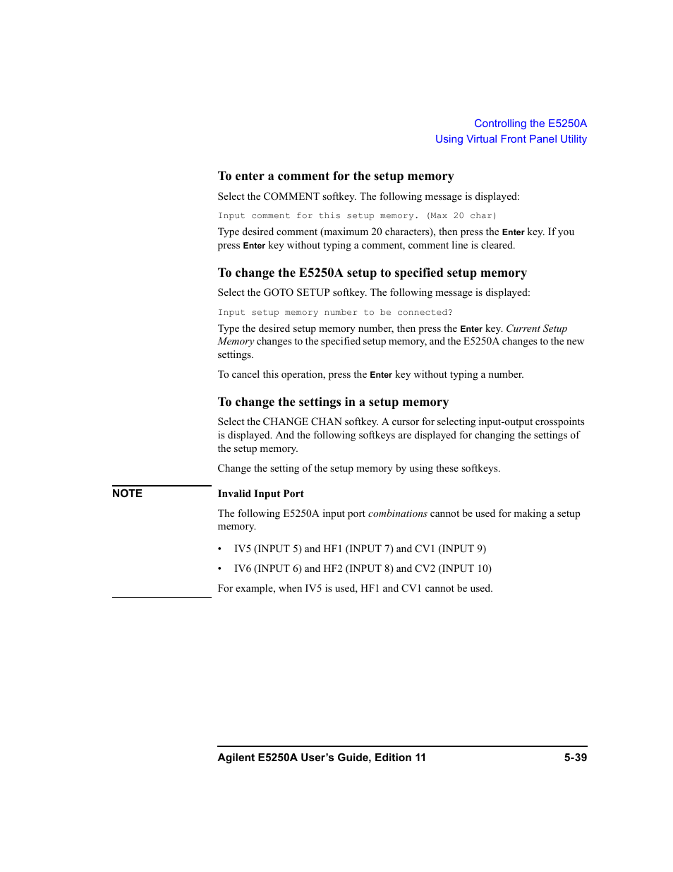 Agilent Technologies Agilent E5250A User Manual | Page 133 / 326