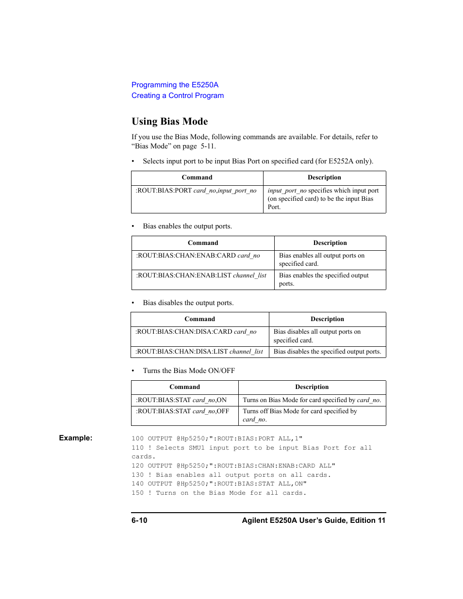 Using bias mode, Using bias mode -10 | Agilent Technologies Agilent E5250A User Manual | Page 146 / 326