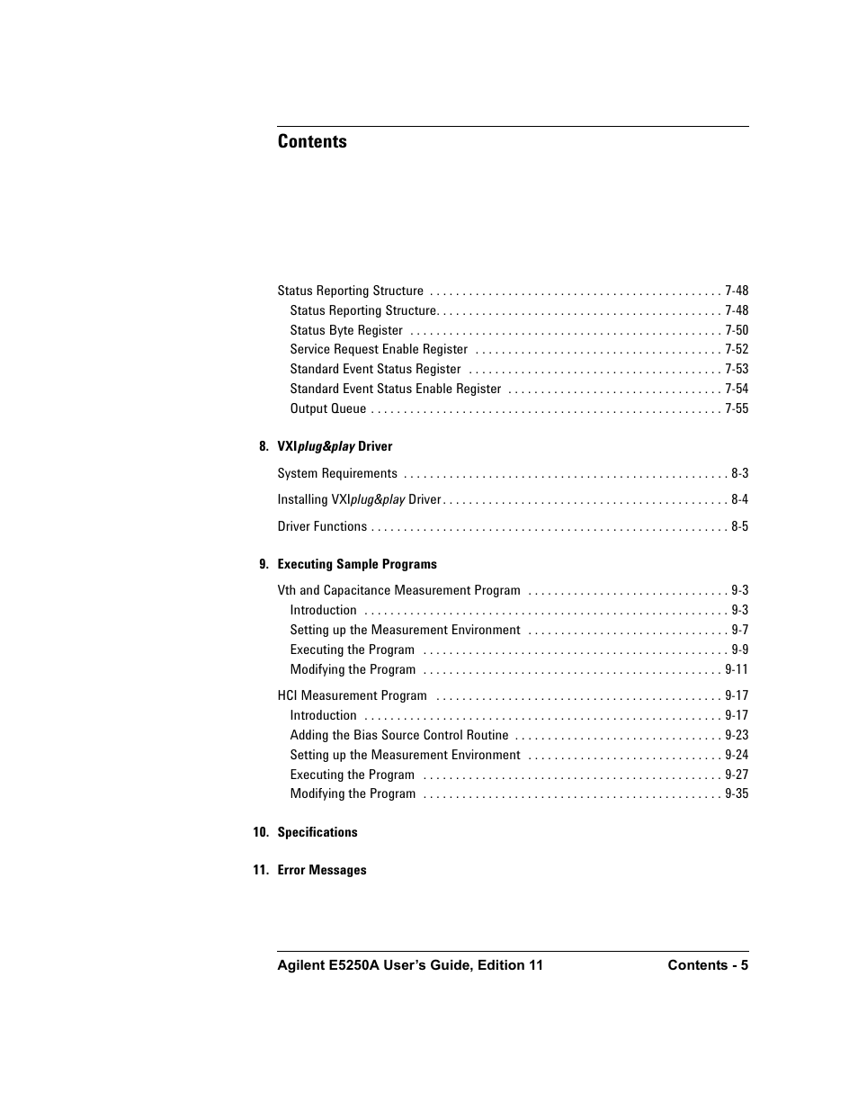 Agilent Technologies Agilent E5250A User Manual | Page 15 / 326