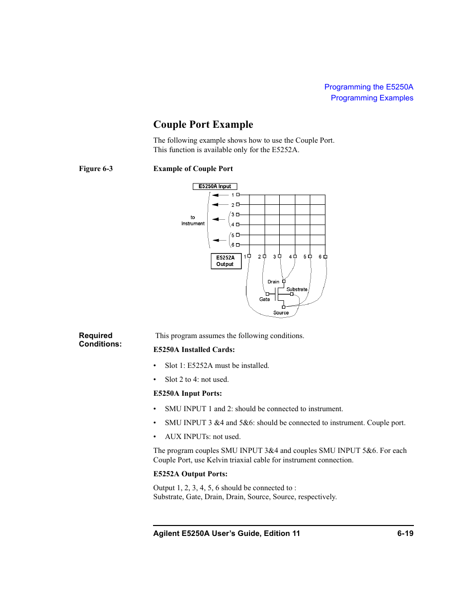 Couple port example, Couple port example -19 | Agilent Technologies Agilent E5250A User Manual | Page 155 / 326