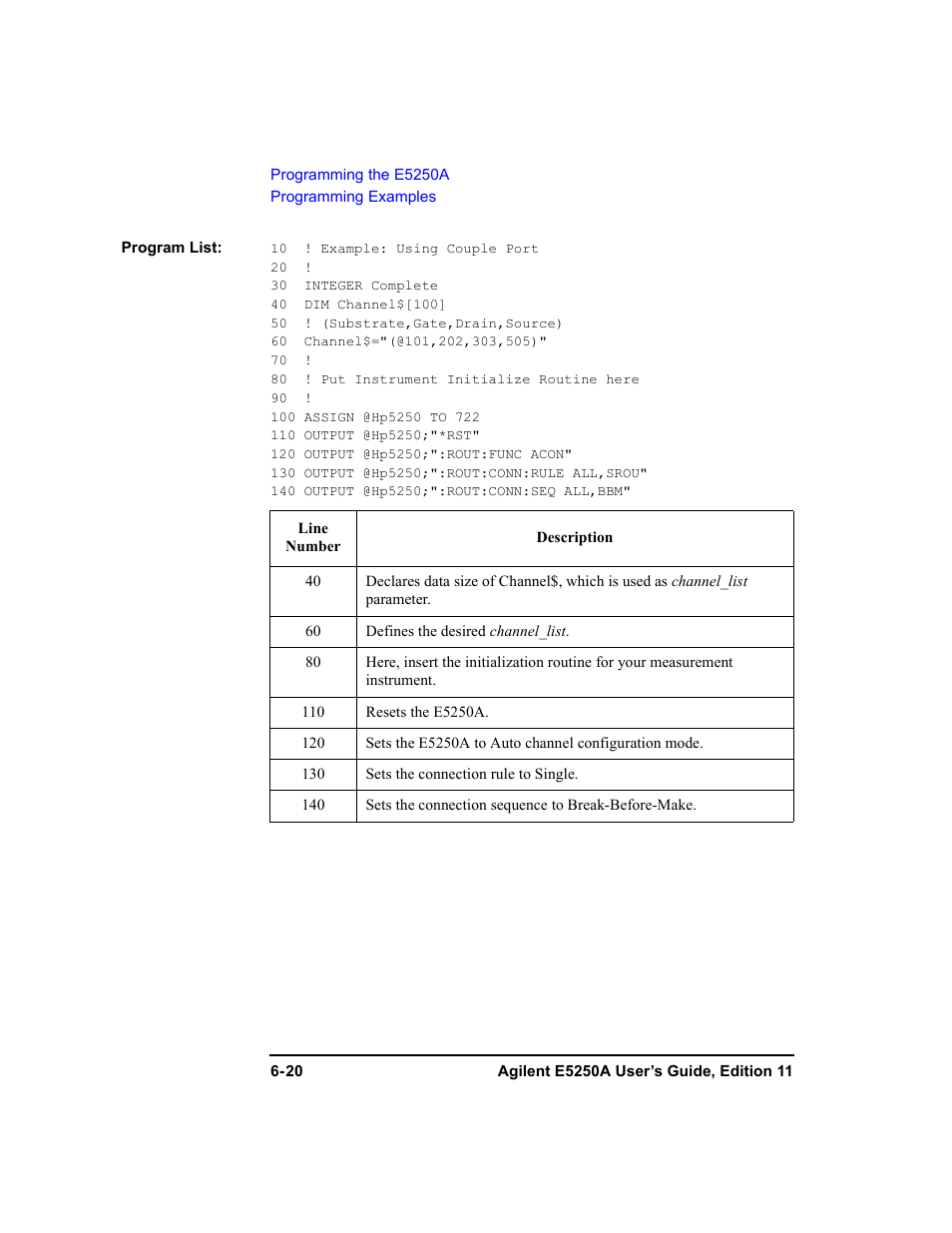 Agilent Technologies Agilent E5250A User Manual | Page 156 / 326