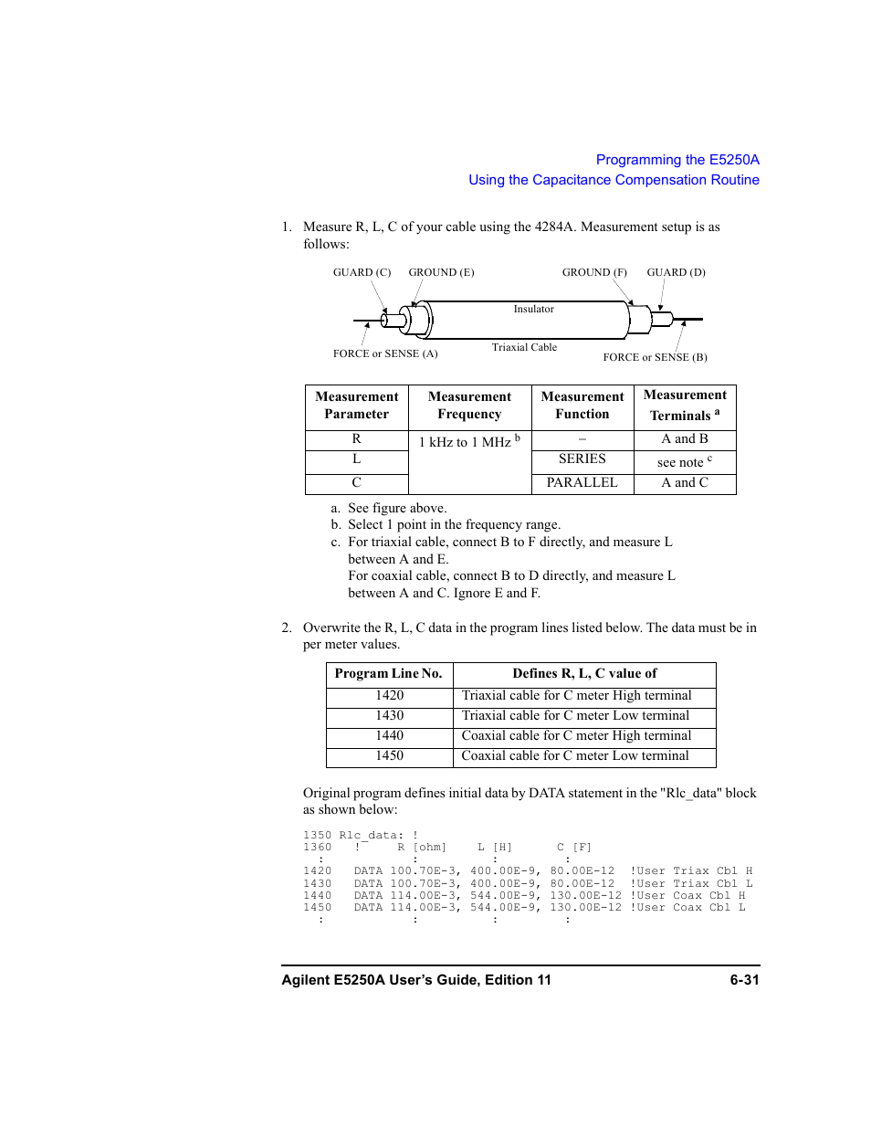 Agilent Technologies Agilent E5250A User Manual | Page 167 / 326