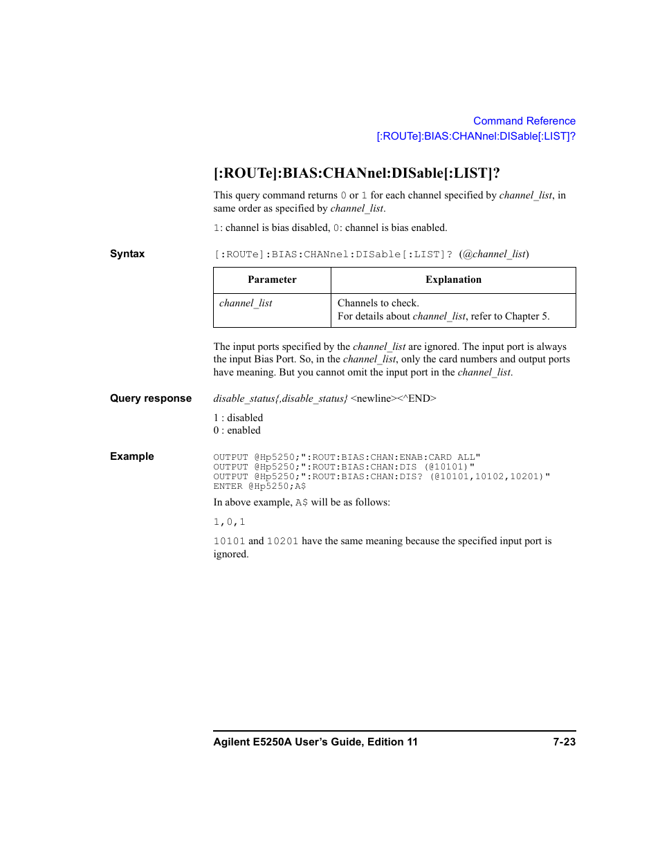 Route]:bias:channel:disable[:list | Agilent Technologies Agilent E5250A User Manual | Page 191 / 326