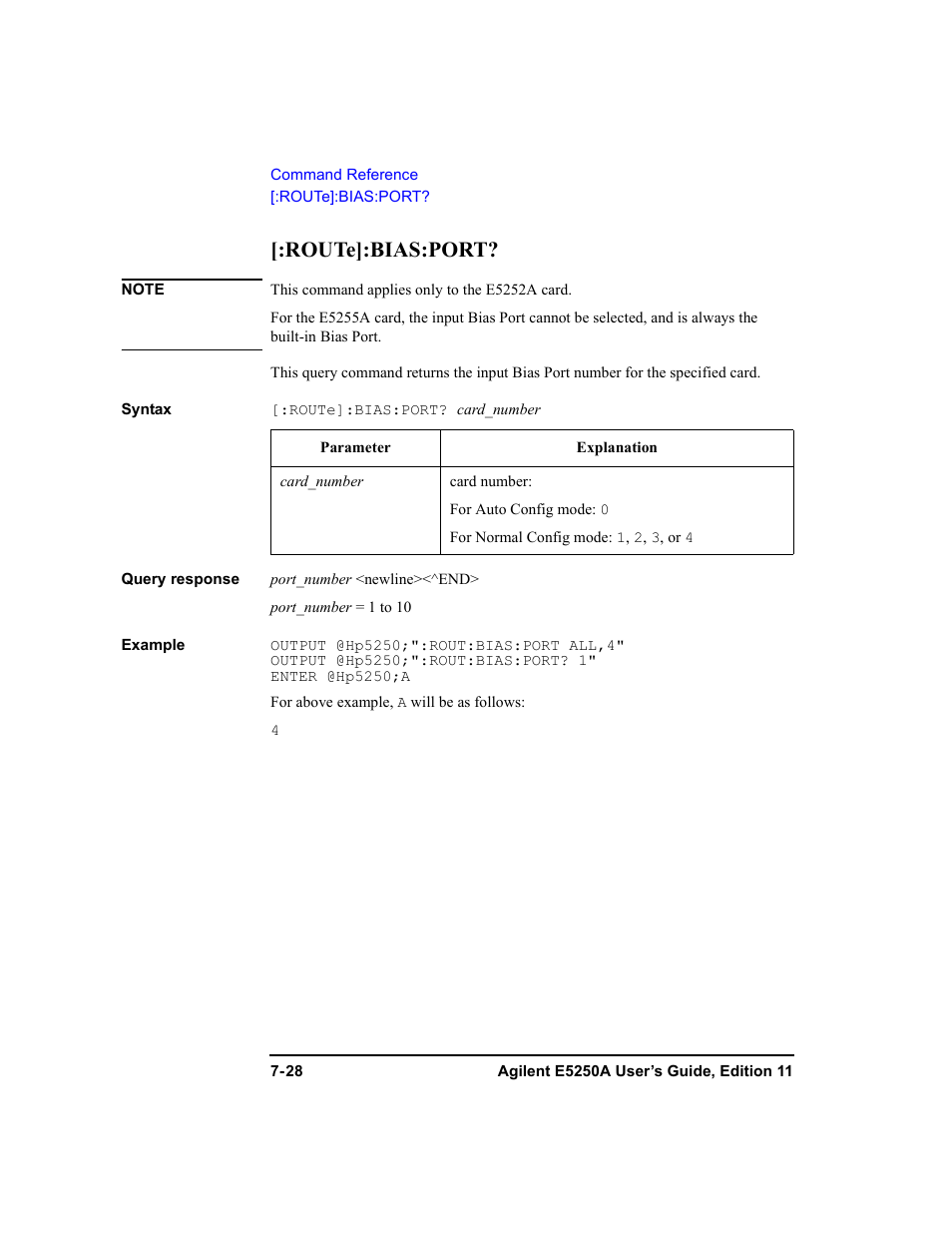 Route]:bias:port | Agilent Technologies Agilent E5250A User Manual | Page 196 / 326