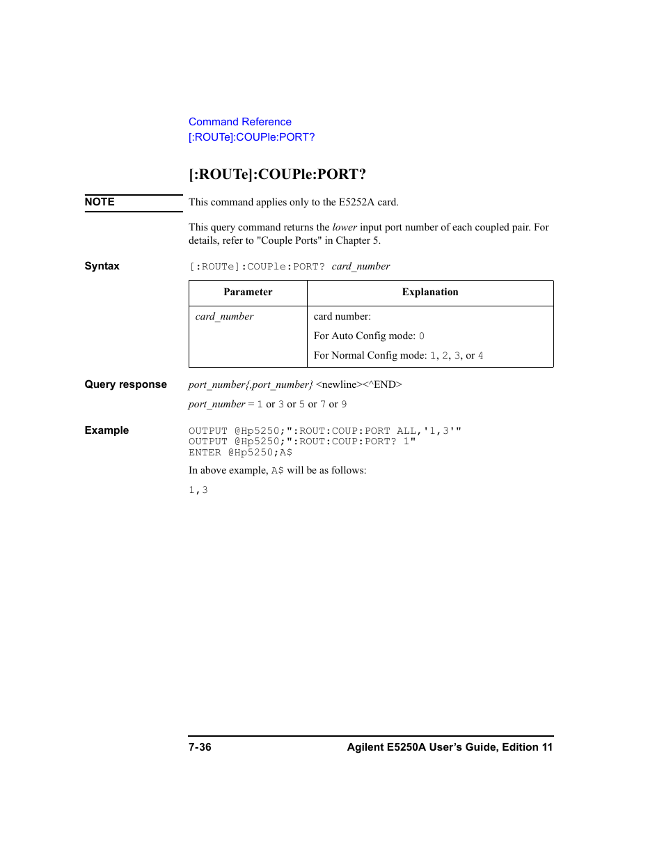 Route]:couple:port | Agilent Technologies Agilent E5250A User Manual | Page 204 / 326