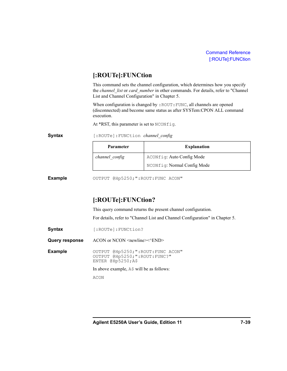 Route]:function | Agilent Technologies Agilent E5250A User Manual | Page 207 / 326