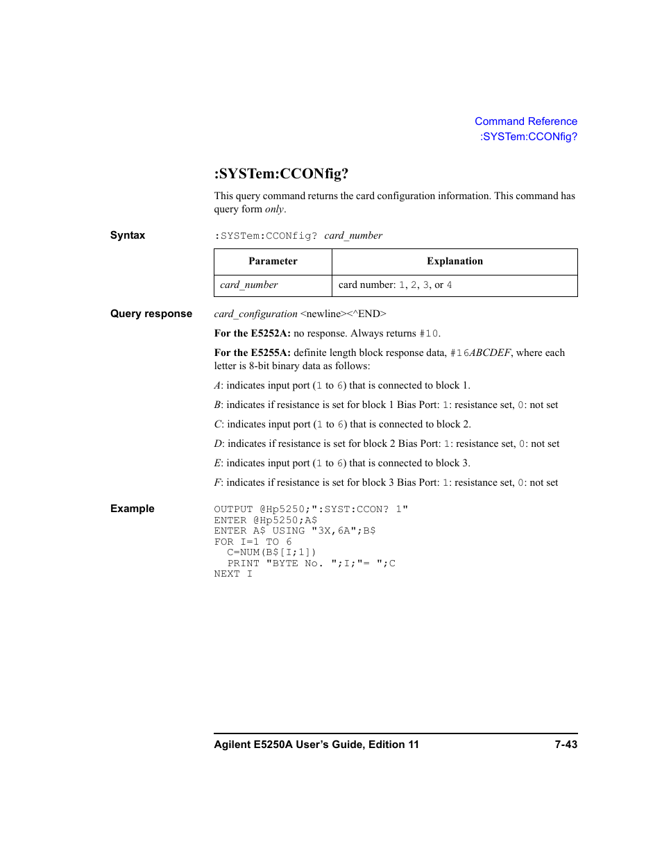 System:cconfig | Agilent Technologies Agilent E5250A User Manual | Page 211 / 326