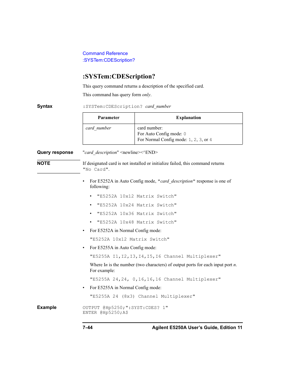 System:cdescription | Agilent Technologies Agilent E5250A User Manual | Page 212 / 326