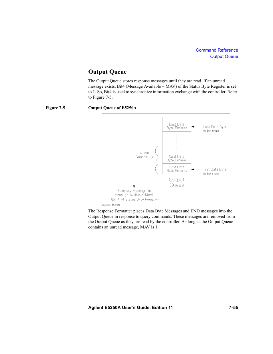 Output queue, Output queue -55 | Agilent Technologies Agilent E5250A User Manual | Page 223 / 326