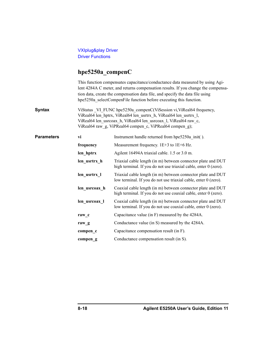 Hpe5250a_compenc | Agilent Technologies Agilent E5250A User Manual | Page 242 / 326