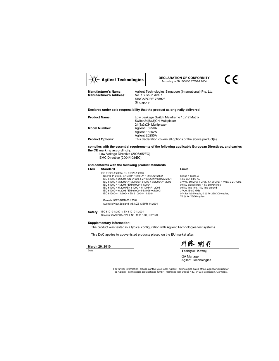 Agilent Technologies Agilent E5250A User Manual | Page 3 / 326