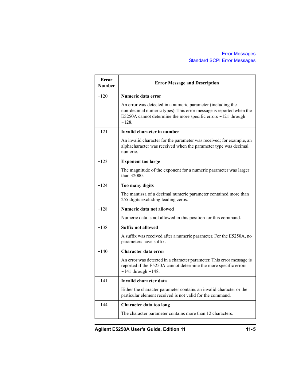 Agilent Technologies Agilent E5250A User Manual | Page 309 / 326