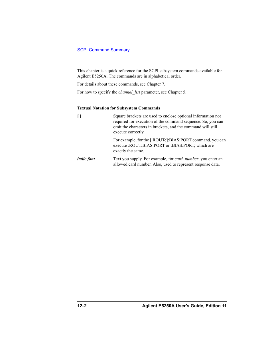 Agilent Technologies Agilent E5250A User Manual | Page 320 / 326