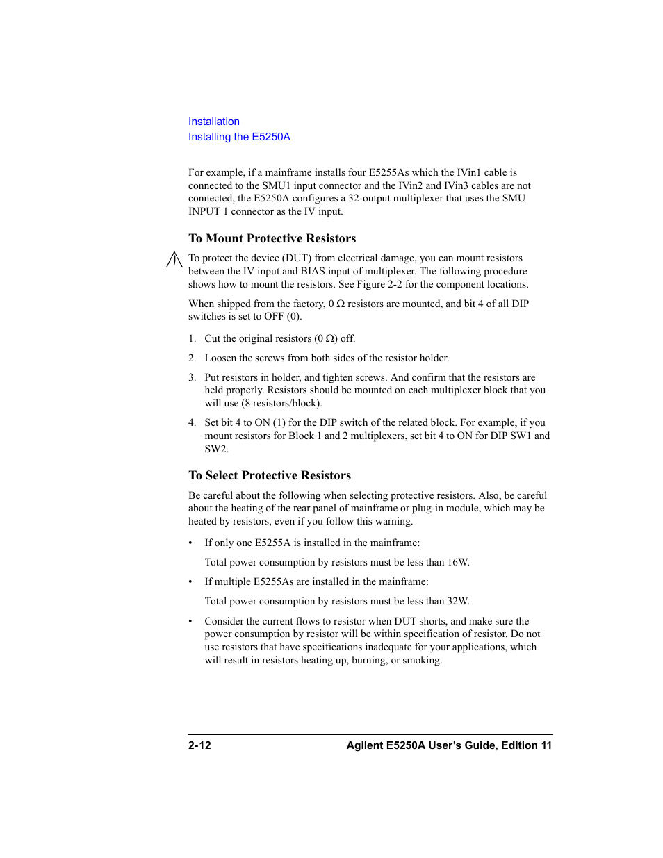 Agilent Technologies Agilent E5250A User Manual | Page 44 / 326
