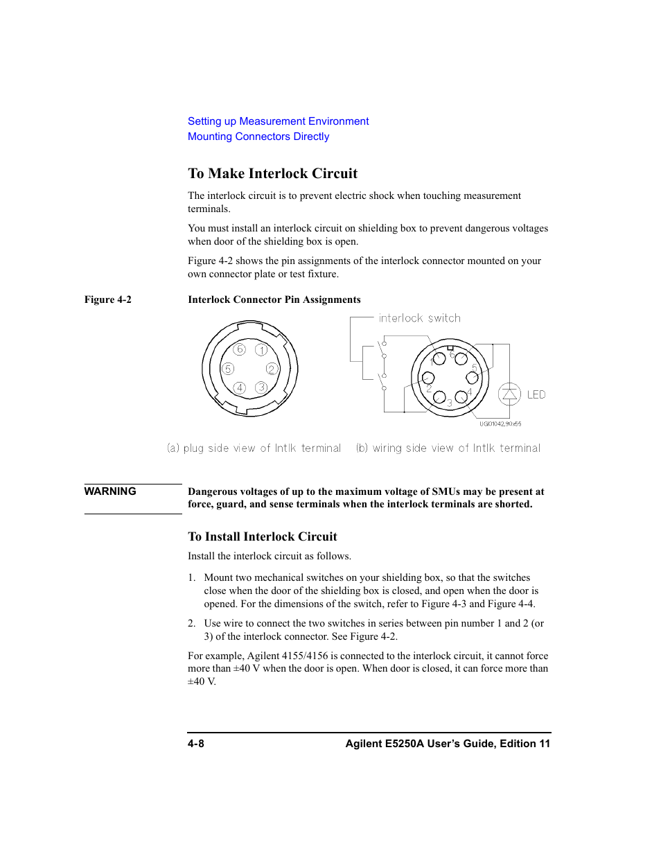 To make interlock circuit, To make interlock circuit -8 | Agilent Technologies Agilent E5250A User Manual | Page 78 / 326