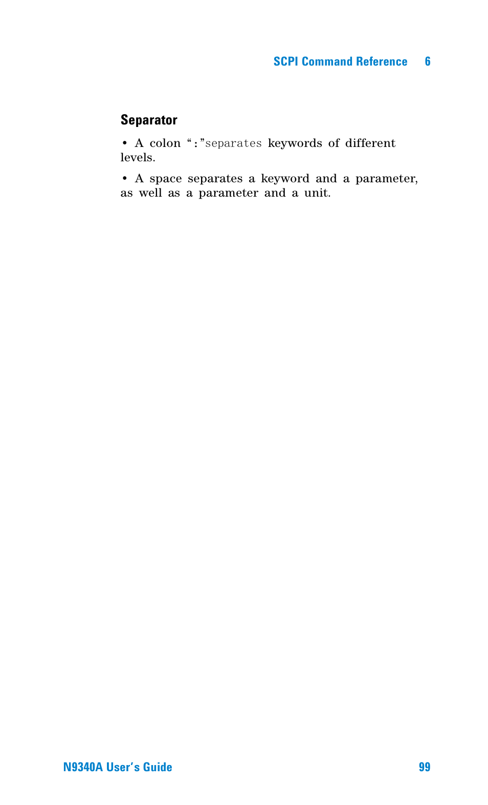 Separator | Agilent Technologies N9340A User Manual | Page 101 / 161