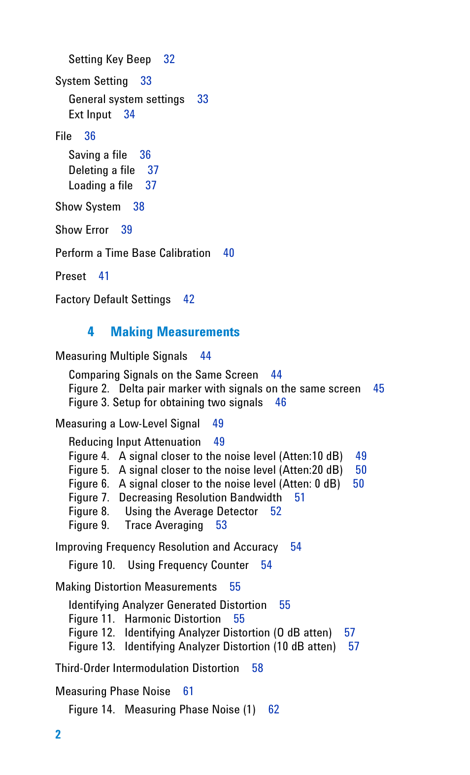 4 making measurements | Agilent Technologies N9340A User Manual | Page 4 / 161