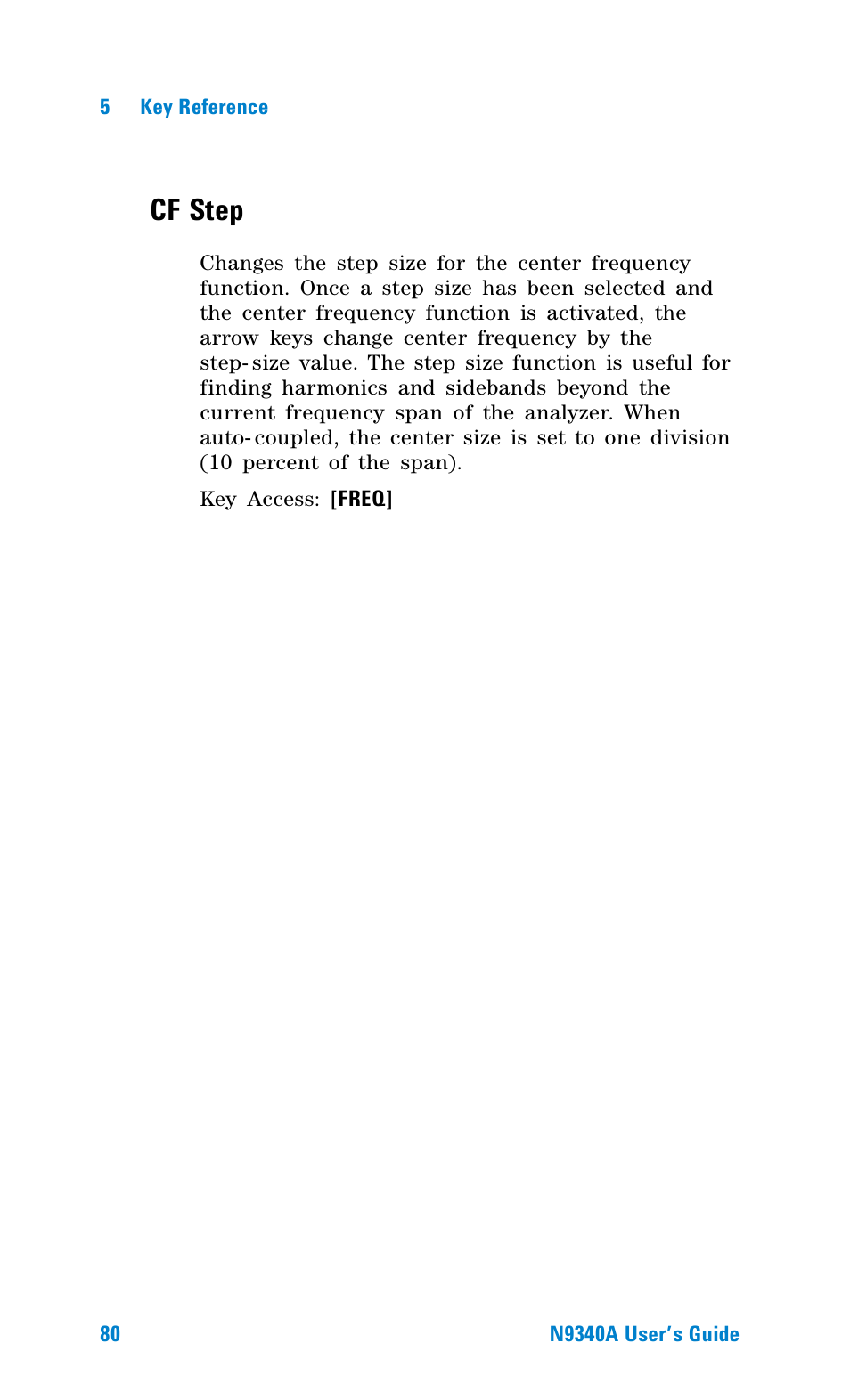 Cf step | Agilent Technologies N9340A User Manual | Page 82 / 161