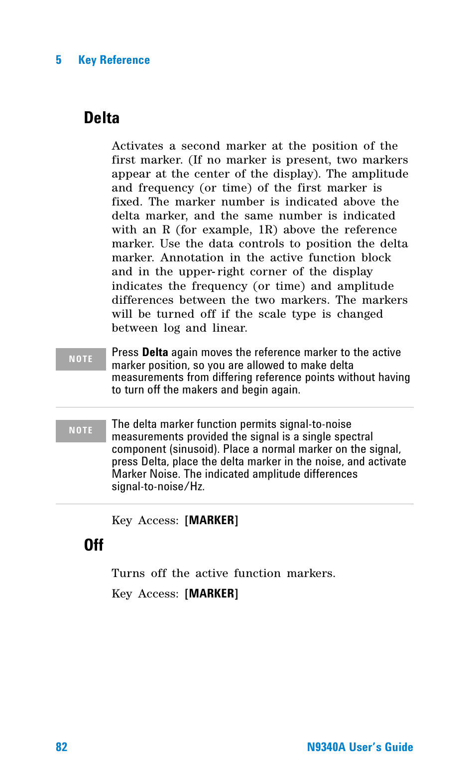 Delta | Agilent Technologies N9340A User Manual | Page 84 / 161