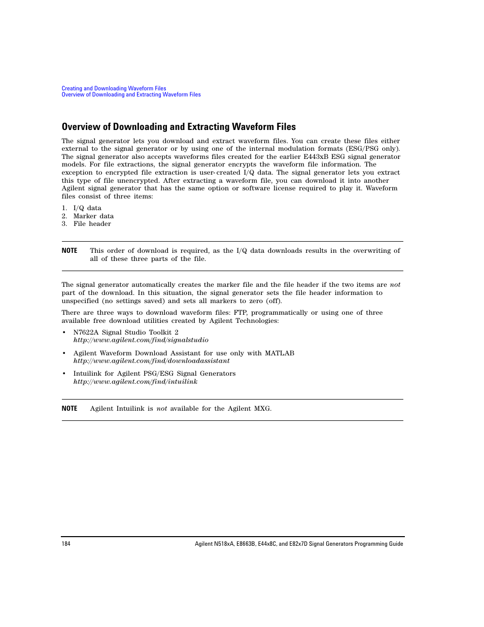 Agilent Technologies N5183A MXG User Manual | Page 194 / 366