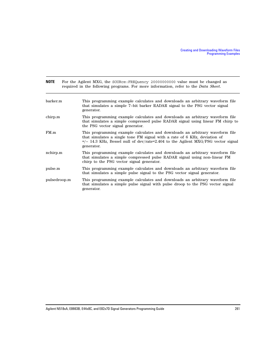 Agilent Technologies N5183A MXG User Manual | Page 271 / 366