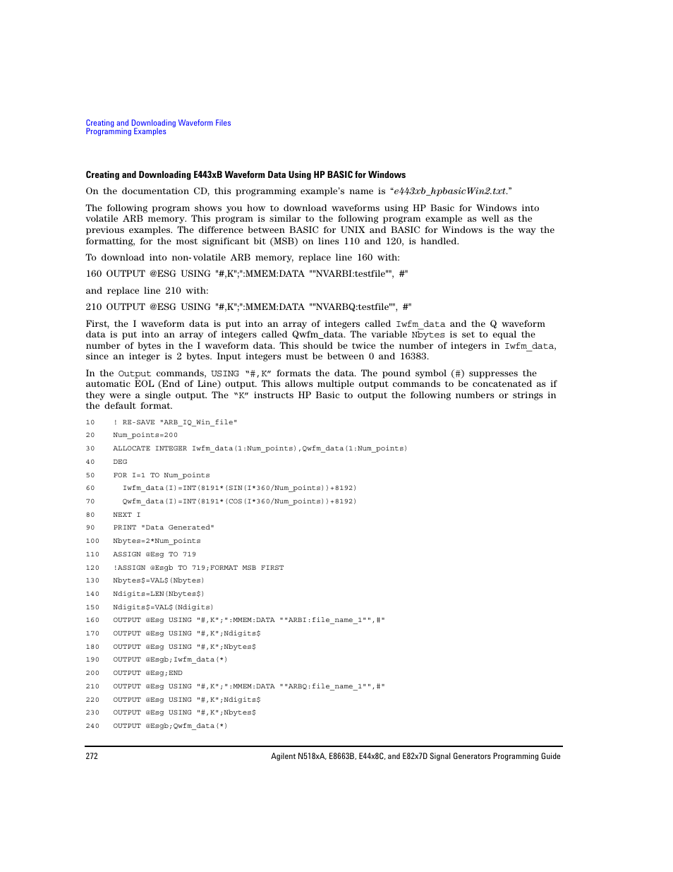 Agilent Technologies N5183A MXG User Manual | Page 282 / 366