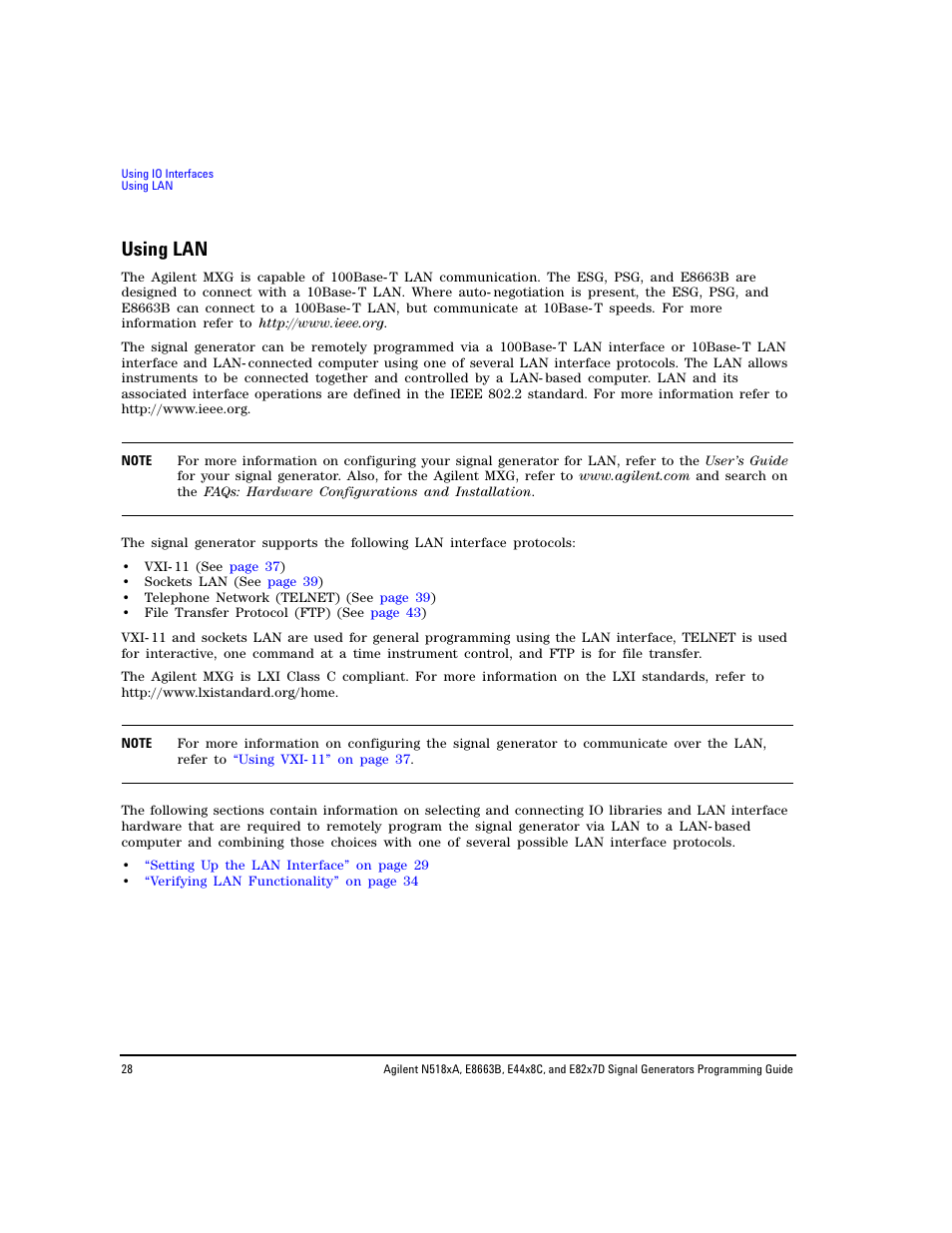 Using lan, R to | Agilent Technologies N5183A MXG User Manual | Page 38 / 366