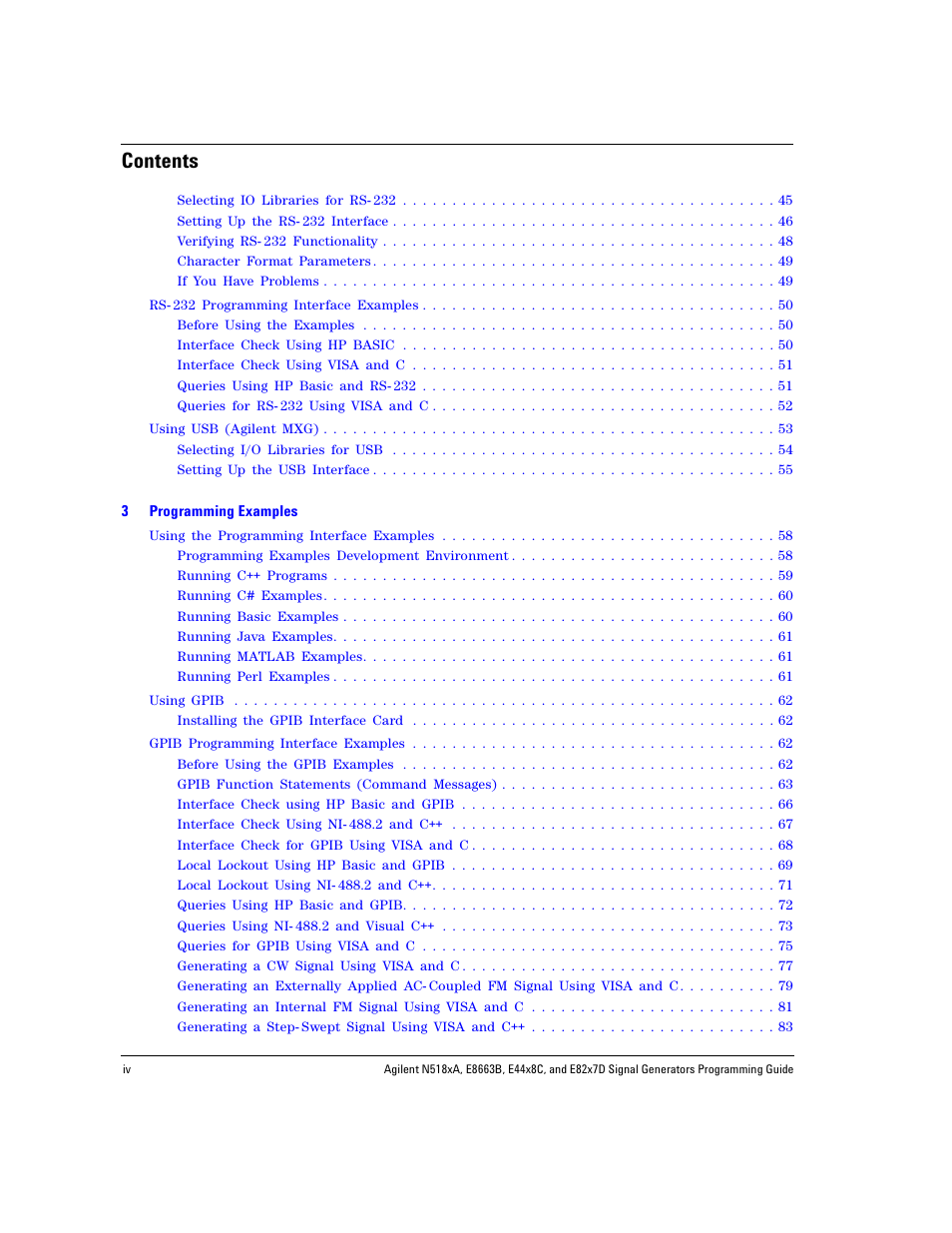 Agilent Technologies N5183A MXG User Manual | Page 4 / 366