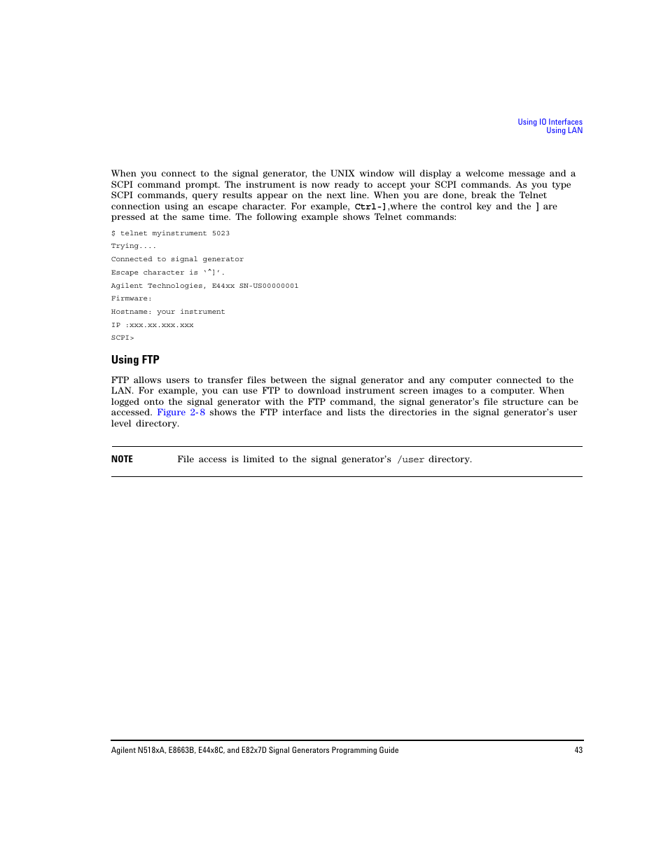 Using ftp | Agilent Technologies N5183A MXG User Manual | Page 53 / 366