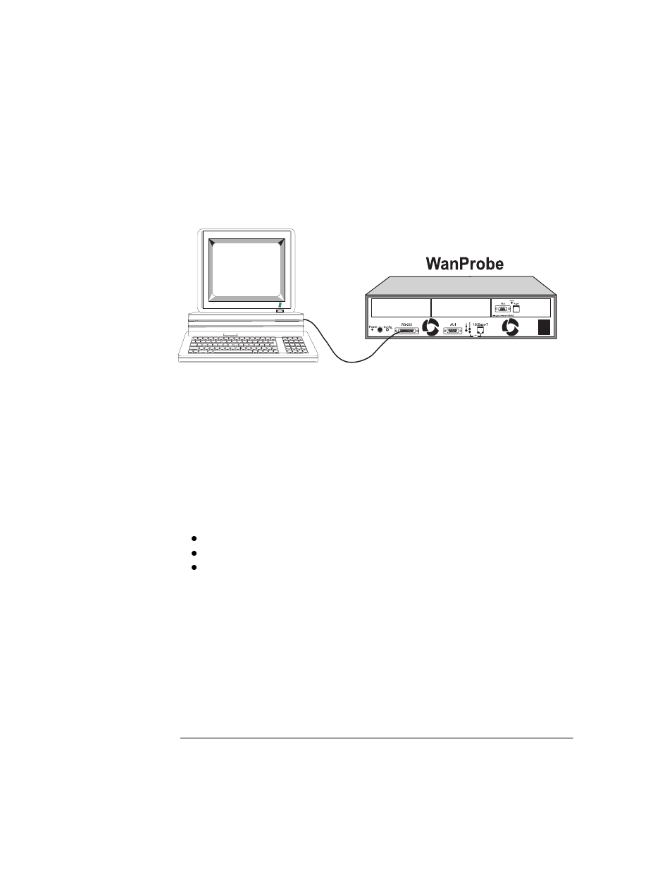 Figure 3-12: probe direct connection, Modem connection, Figure 3-12 s | Agilent Technologies HSSI WanProbe J3916A User Manual | Page 80 / 179