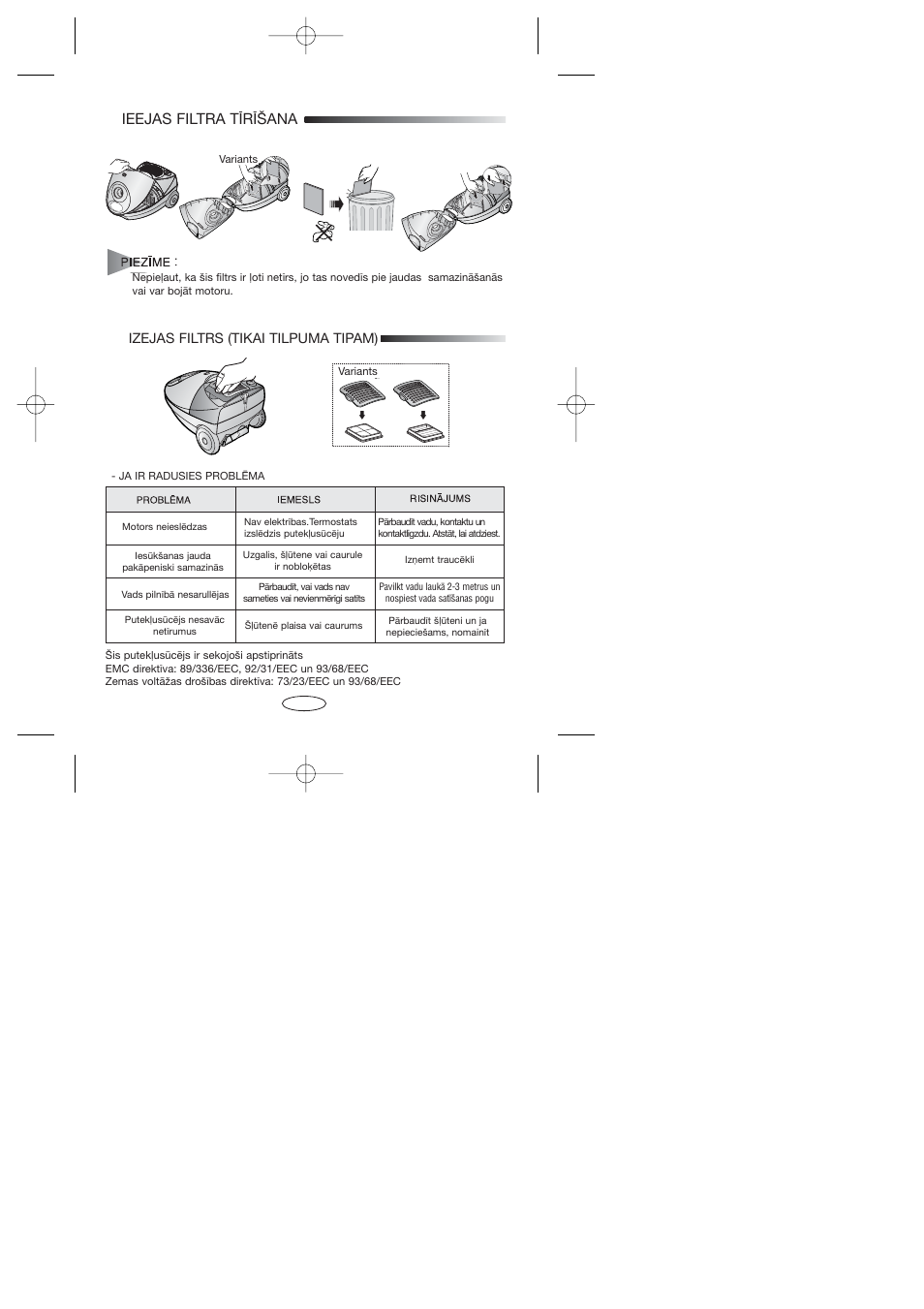 Untitled, Outlet filter, Volume type | Samsung SC4047 User Manual | Page 39 / 40