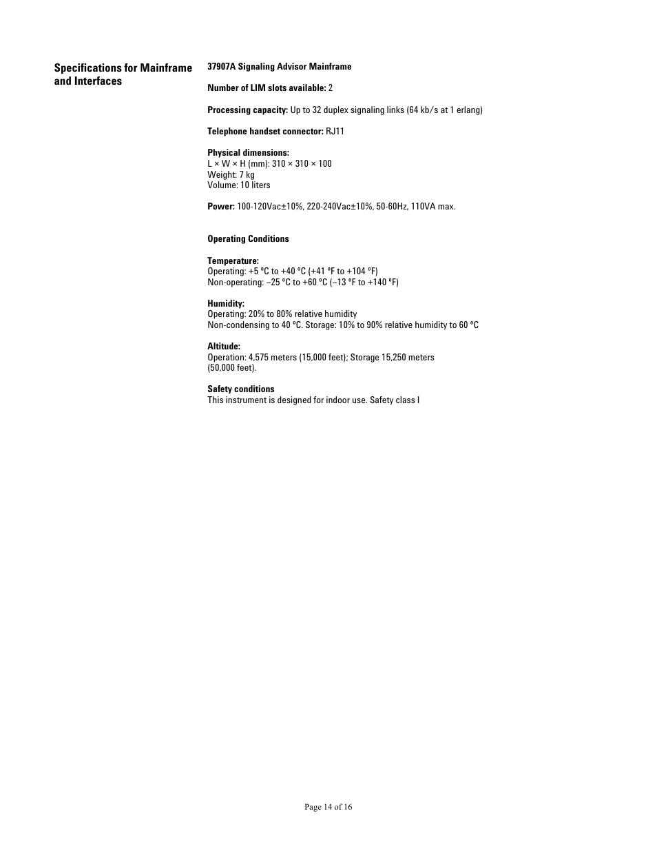 Agilent Technologies 37907A User Manual | Page 14 / 16