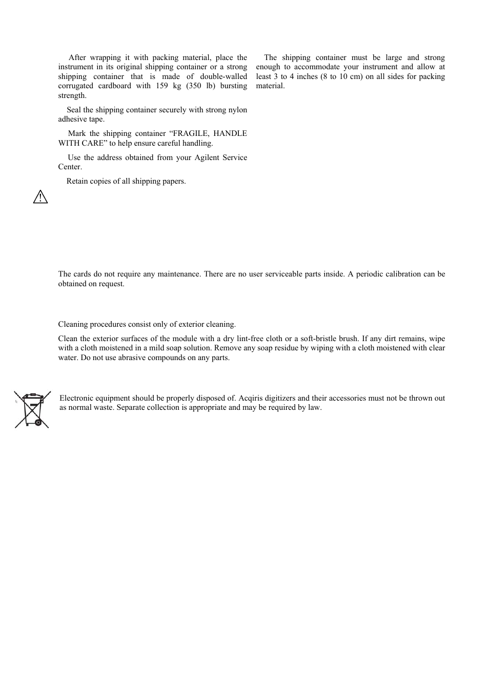 Maintenance, Cleaning, Disposal and recycling | Agilent Technologies DP111 User Manual | Page 10 / 59