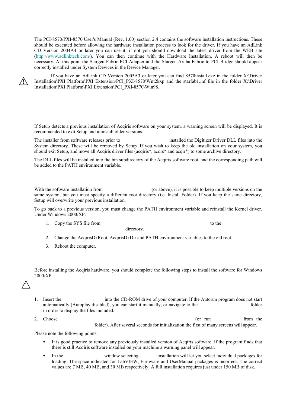 Installing the software under windows, Warnings, Multiple versions | Installation | Agilent Technologies DP111 User Manual | Page 12 / 59