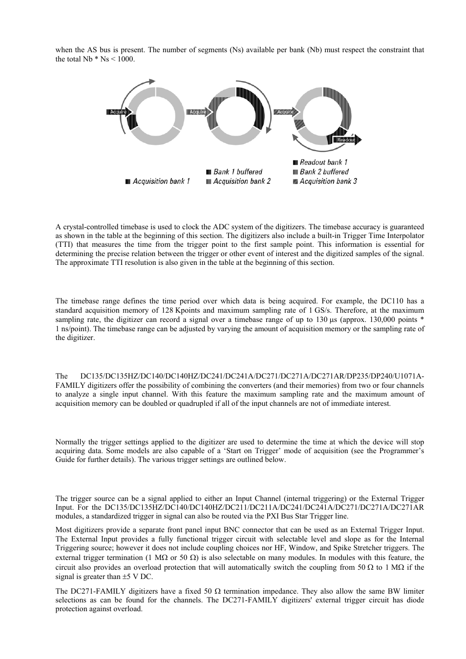 Timing, Timebase range, Combining channels | Trigger, Trigger source | Agilent Technologies DP111 User Manual | Page 26 / 59