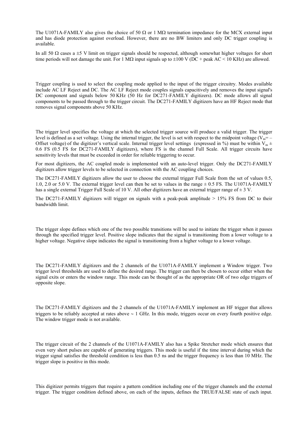 Trigger coupling, Trigger level, Edge trigger slope | Window trigger, Hf trigger, Spike stretcher, U1071a-family multi-source trigger | Agilent Technologies DP111 User Manual | Page 27 / 59