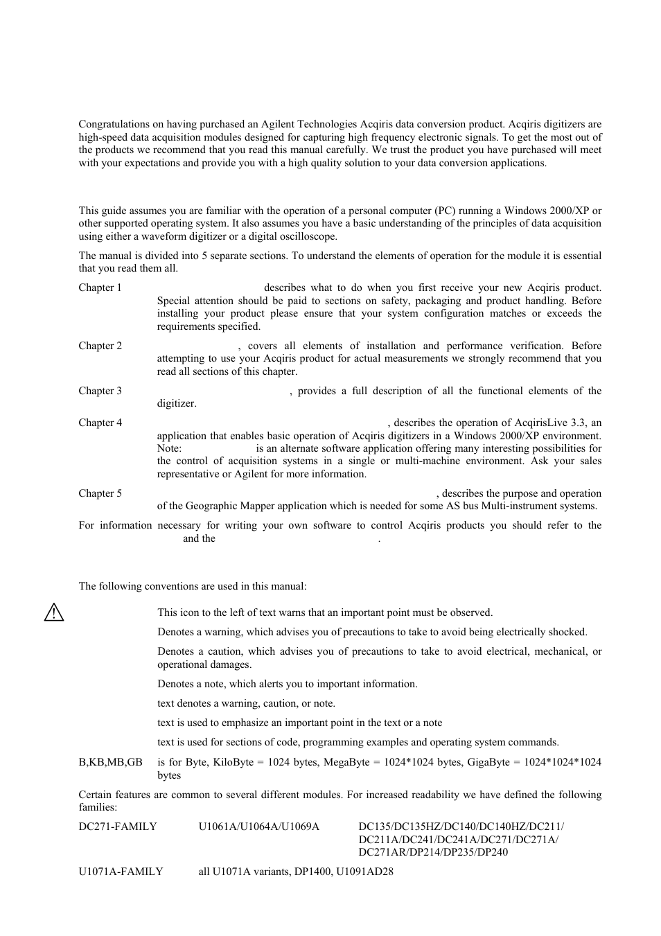Out of the box, Message to the user, Using this manual | Conventions used in this manual | Agilent Technologies DP111 User Manual | Page 6 / 59