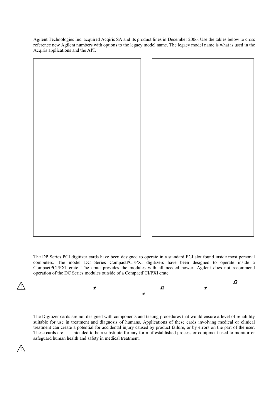 Model names, Disclaimer and safety, Warning regarding medical use | Agilent Technologies DP111 User Manual | Page 7 / 59