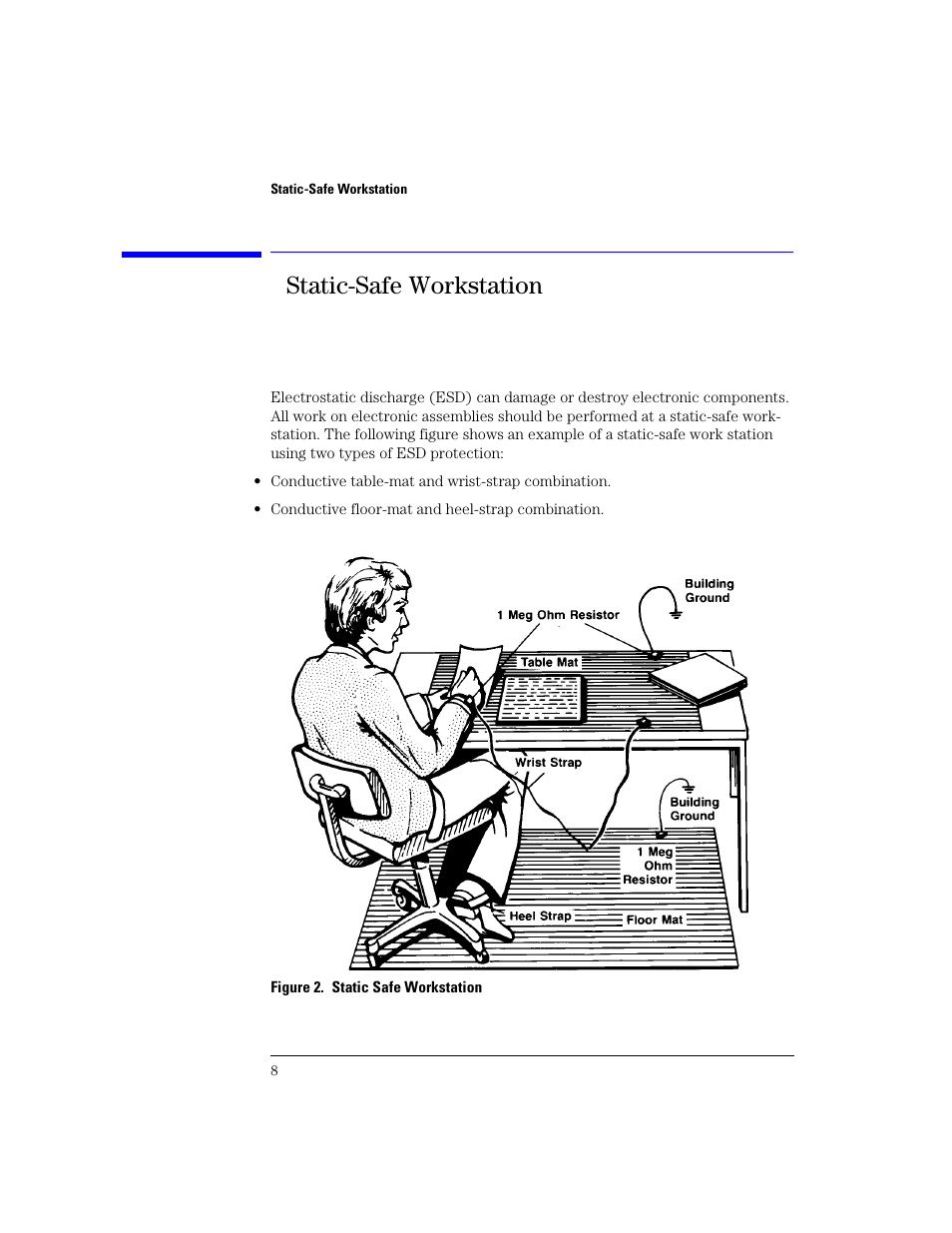 Static-safe workstation, Static-safe workstation 8 | Agilent Technologies N1022A User Manual | Page 12 / 24