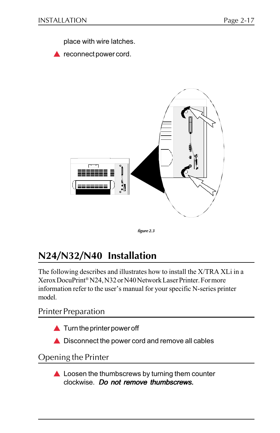 N24/n32/n40 installation, Printer preparation, Opening the printer | N24/n32/n40 installation -5, Printer preparation -5 opening the printer -5 | Agilent Technologies N-Series User Manual | Page 17 / 90